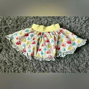 Matilda Jane Yellow/Aqua/Red Camping Tent Skirted Diaper Cover 6 Months
